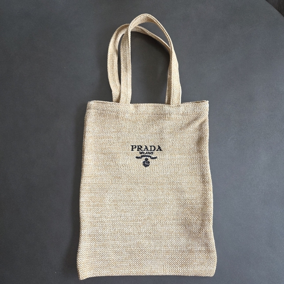 Prada Handbags - GWP Prada Straw Woven Tote Bag
